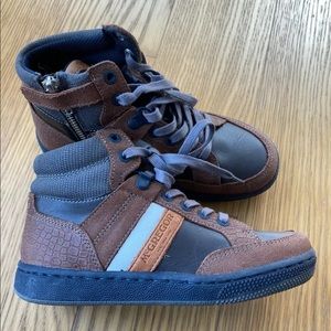 New McGregor Boy Brown Leather Ankle Boots Shoes Size 4 35